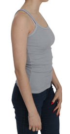 PINK MEMORIES Light Grey Sleeveless Spaghetti Strap Blouse
