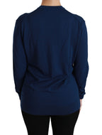 Dolce & Gabbana Blue Button Cardigan Virgin Wool Sweater
