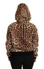 Dolce & Gabbana Brown Hooded Studded Ayers Leopard Sweater