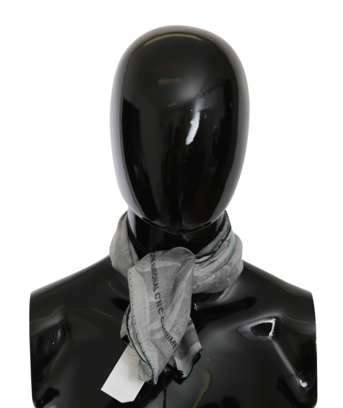 Costume National Gray Silk Shawl Foulard Wrap Scarf