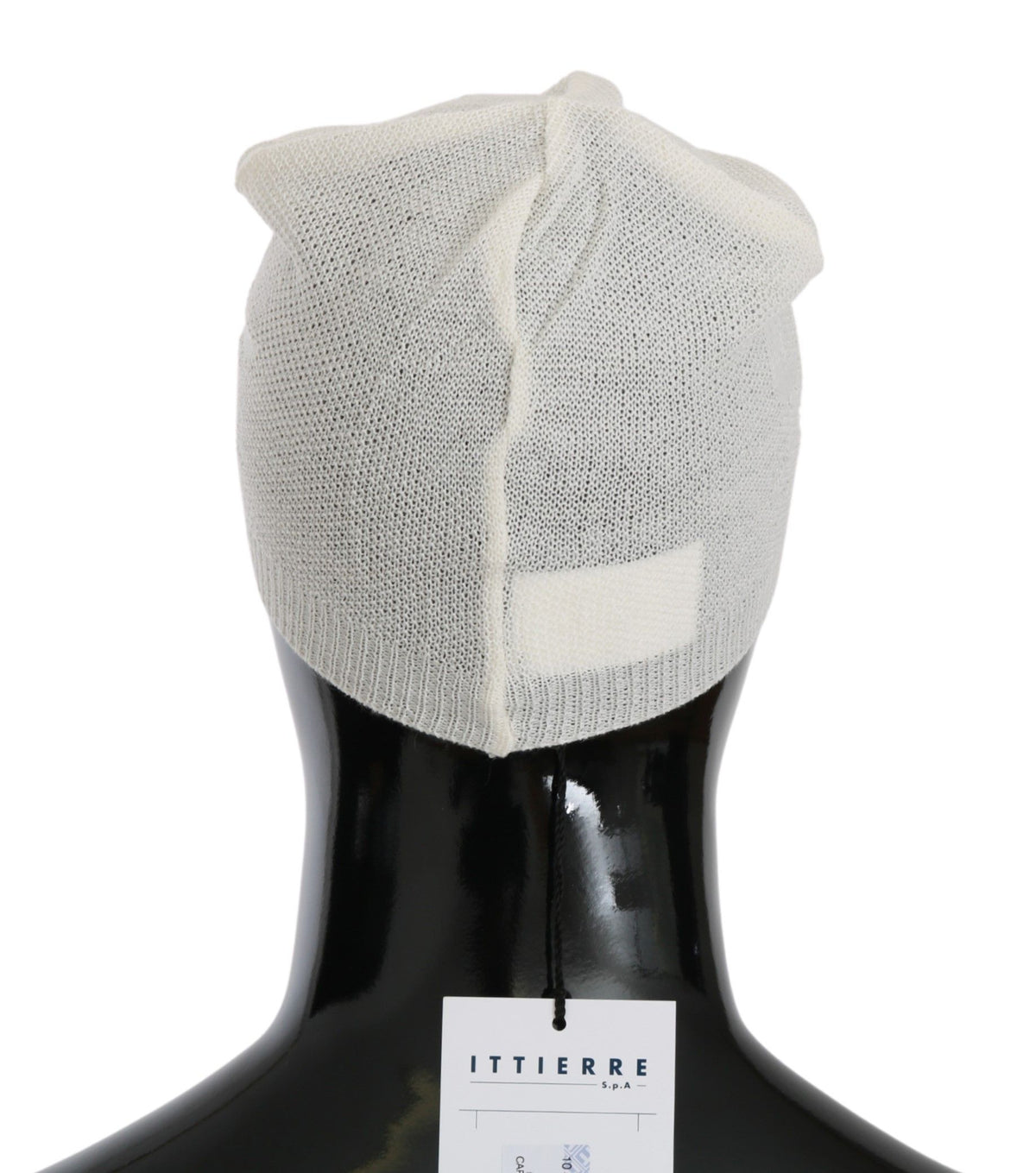 Costume National Beanie White Wool Blend Branded Hat