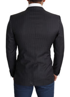 Dolce & Gabbana Dark Gray Wool Single Breasted Coat MARTINI Blazer