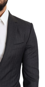 Dolce & Gabbana Dark Gray Wool Single Breasted Coat MARTINI Blazer
