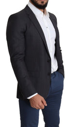 Dolce & Gabbana Dark Gray Wool Single Breasted Coat MARTINI Blazer