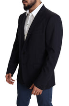 Dolce & Gabbana Dark Blue Wool Stretch Men Coat MARTINI Blazer