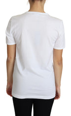Dolce & Gabbana White San Valentino Heart Crystals T-shirt Top