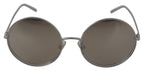 Dolce & Gabbana Silver Plated Round Gray Le nses Women Sunglasses