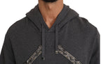 Dolce & Gabbana Gray Hooded Red Crystal Heart Gun Sweater