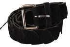 GF Ferre Black WX Silver Tone Buckle Waist Belt