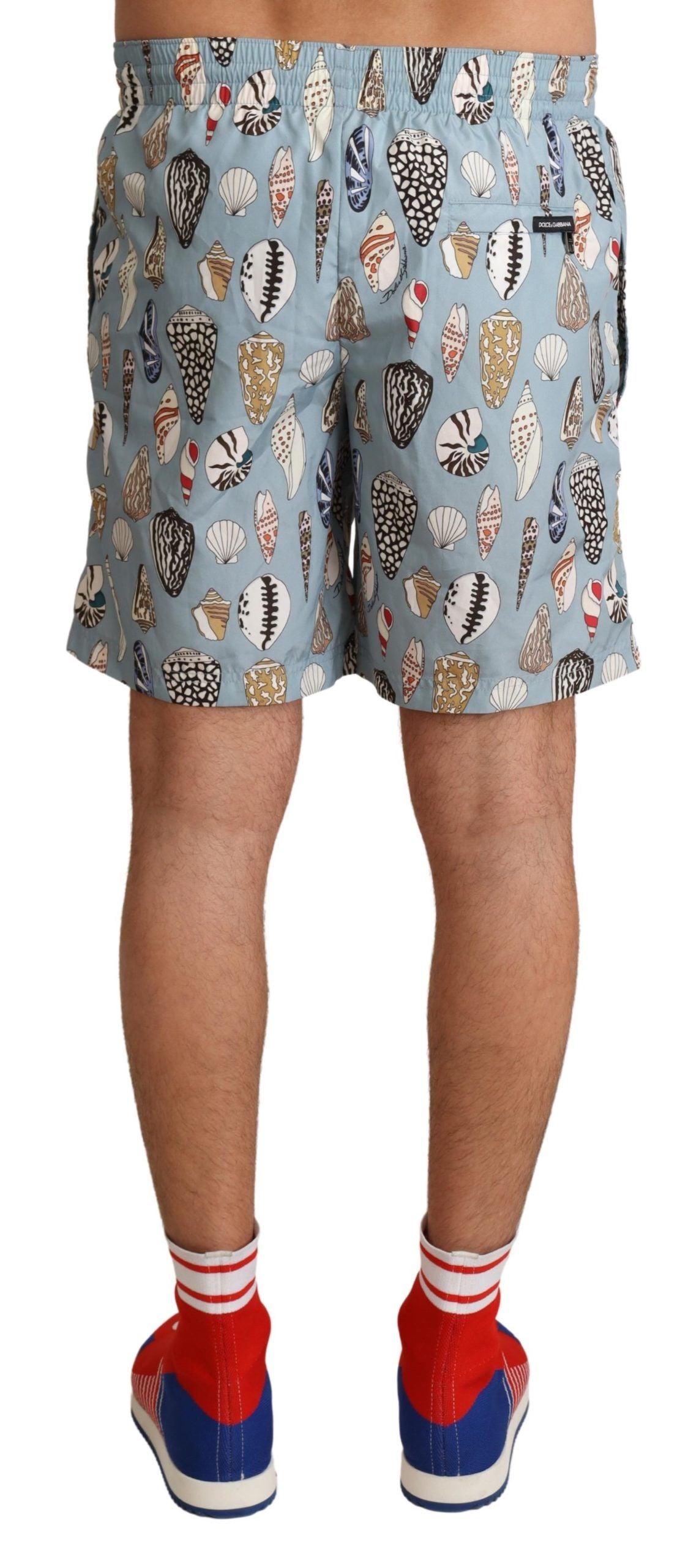 Dolce & Gabbana Blue Seashell Beachwear Swimwear Shorts