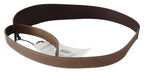 GF Ferre Brown Genuine Leather Logo Wide Waist Belt