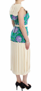 Caterina Gatta Multicolor Dress Gown Floral Sleeveless Gown