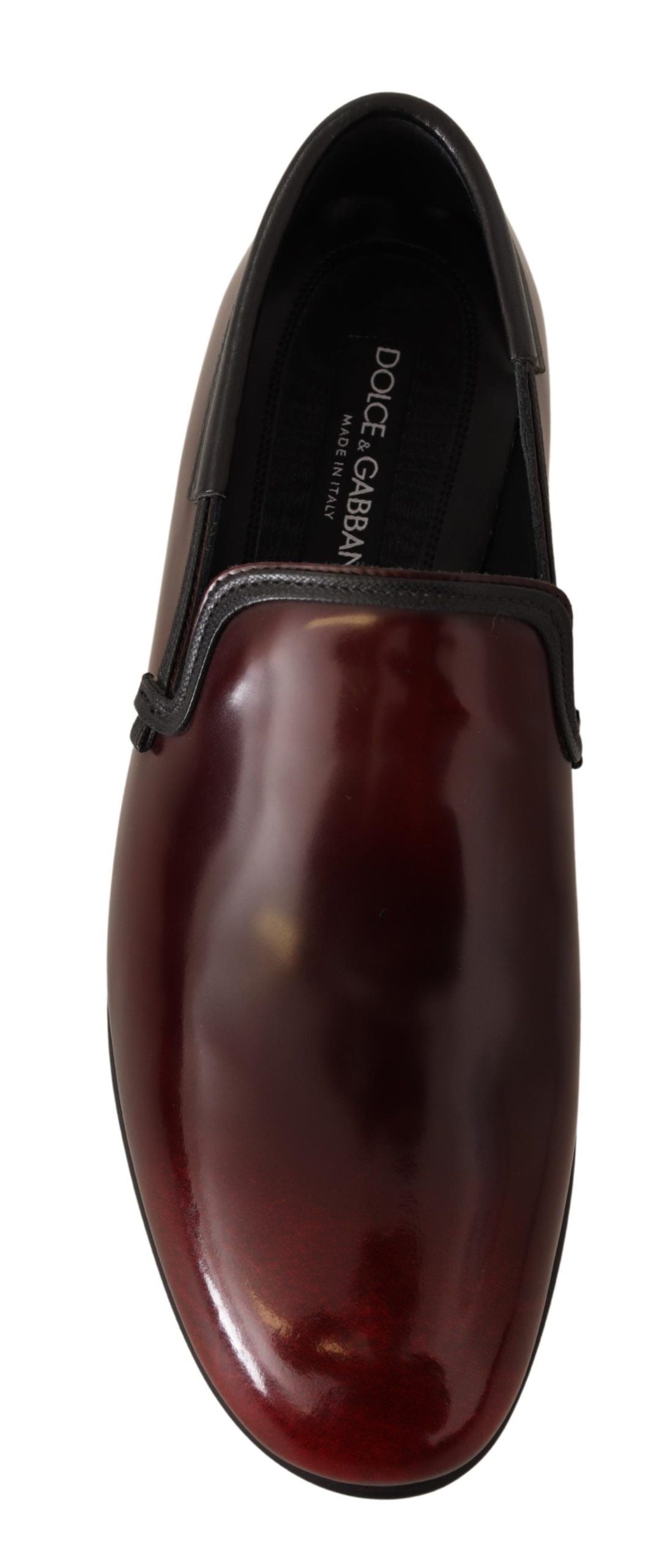 Dolce & Gabbana Bordeaux Patent Leather Dress Loafers Shoes