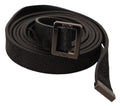 Costume National Black Leather Metal Buckle Waist Belt