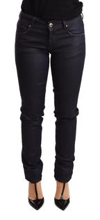 Ermanno Scervino Blue Low Waist Skinny Slim Trouser Cotton  Jeans