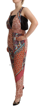 PINKO Multicolor Viscose Floral Print Women Jumpsuit Dress