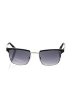 Frankie Morello Black Metallic Fibre Men Sunglasses