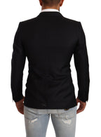 Dolce & Gabbana Dark Gray Dotted Double Breasted MARTINI Jacket