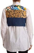 Dolce & Gabbana Multicolor Embellished Waist Coat Cotton Top