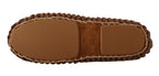 Dolce & Gabbana Brown Slip On Ballerina Flats Wool Knit Shoes