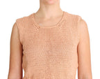 PINK MEMORIES Pink Cotton Blend Knitted Sleeveless Sweater