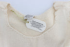 PINK MEMORIES Beige Cotton Blend Knitted Sleeveless Sweater