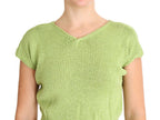 PINK MEMORIES Green Cotton Blend Knitted Sweater