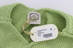 PINK MEMORIES Green Cotton Blend Knitted Sweater