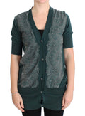 PINK MEMORIES Green Lace Cotton Cardigan Sweater