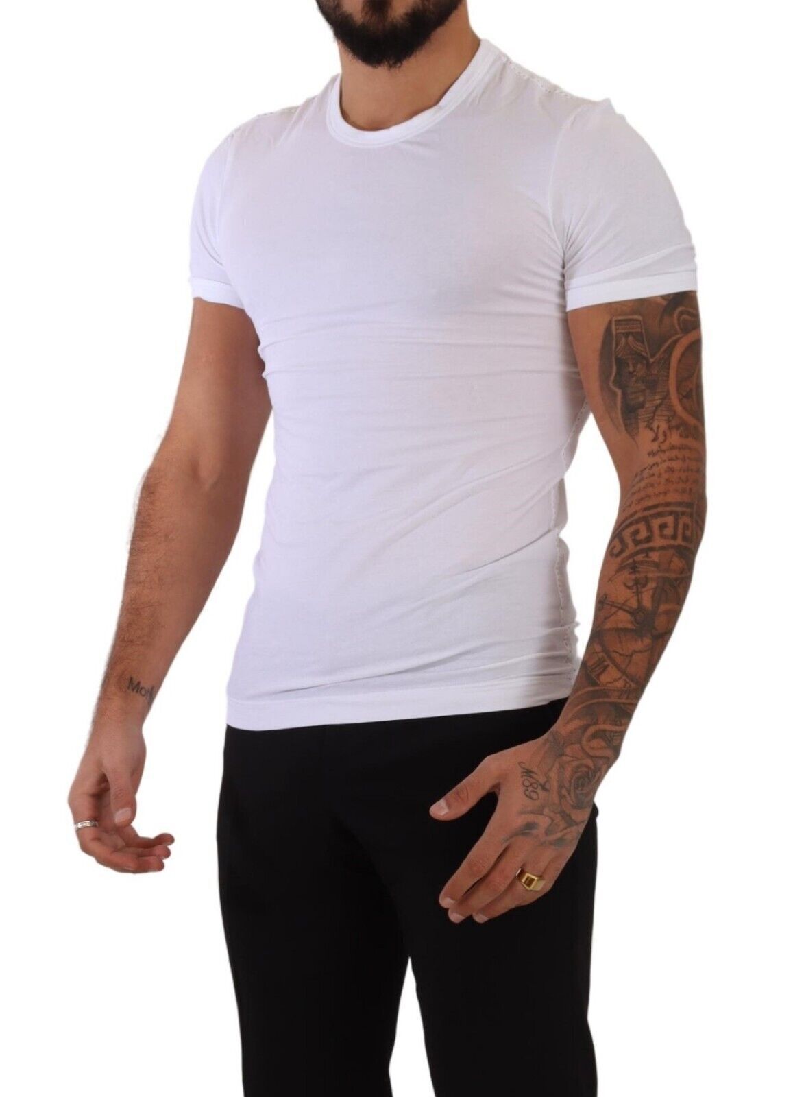 Dolce & Gabbana White Round Neck Cotton Stretch T-shirt Underwear