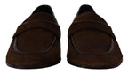 Dolce & Gabbana Shoes Dress Loafers Brown Leather Slip Shoes
