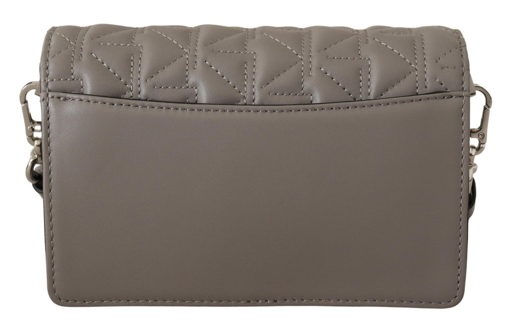 Karl Lagerfeld Light Grey Leather Crossbody Bag