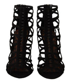 Dolce & Gabbana Black Suede Stiletto Heels Bette Sandals Shoes