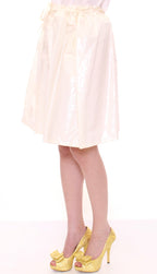 Licia Florio White Above-Knee Stretch Waist Strap Skirt