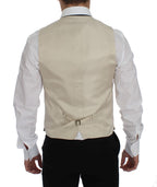 Dolce & Gabbana Beige Polka Dot Silk 2 Piece Blazer