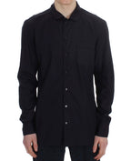 Dolce & Gabbana Purple Striped Cotton Pajama Lounge Shirt