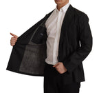 Dolce & Gabbana Black Polka Dotted Cotton Blazer Jacket