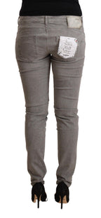 Acht Light Gray Washed Cotton Slim Fit Denim Jeans