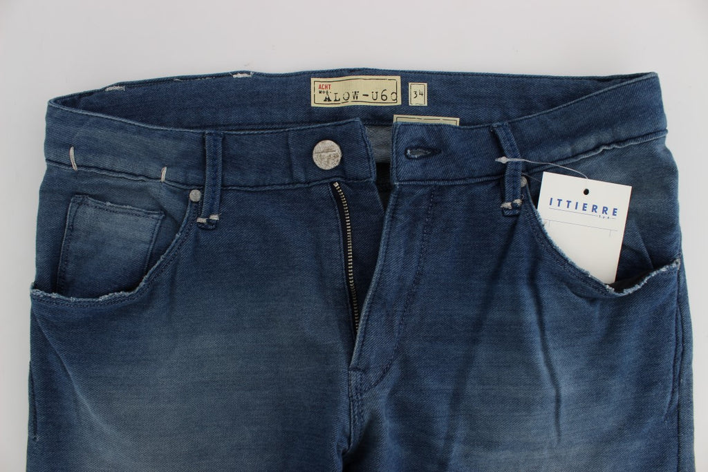 Acht Blue Wash Denim Cotton Stretch Slim Fit Jeans