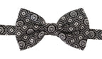 Dolce & Gabbana Black white 100% Silk Adjustable Neck Papillon Tie