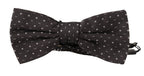 Dolce & Gabbana Dark Gray Polka Dot 100% Silk Neck Papillon Tie