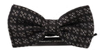 Dolce & Gabbana Dark Gray White Polka Dot 100% Silk Neck Papillon Tie
