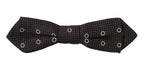 Dolce & Gabbana Dark Gray White Polka Dot 100% Silk Neck Papillon Tie