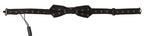 Dolce & Gabbana Dark Gray White Polka Dot 100% Silk Neck Papillon Tie