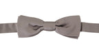 Dolce & Gabbana Silver 100% Silk Slim Adjustable Neck Papillon Tie