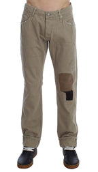 Acht Beige Cotton Patchwork Jeans