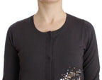 John Galliano Purple Wool Sequined Cardigan Knit Sweater
