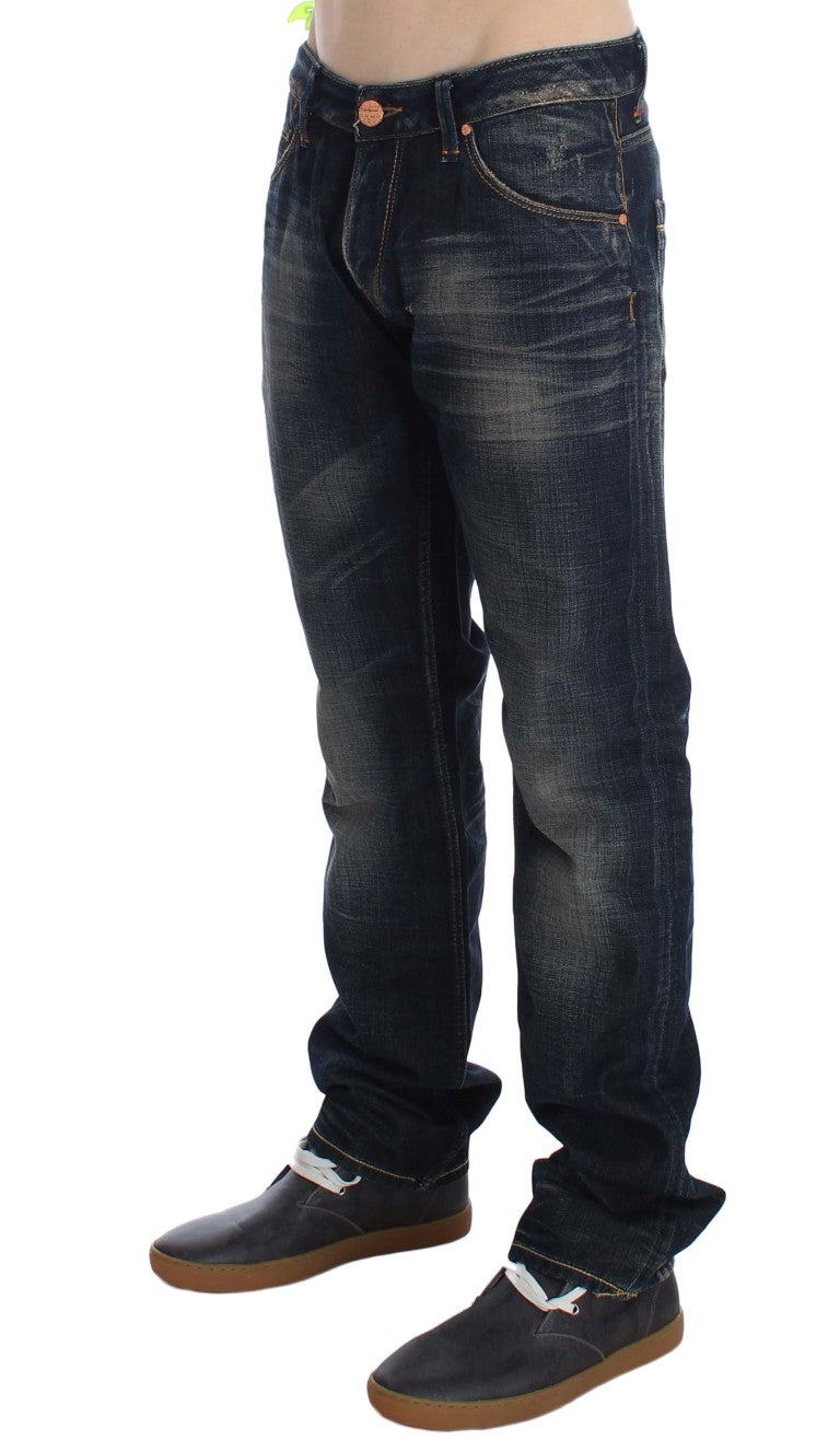 Acht Blue Wash Straight Fit Low Waist Jeans