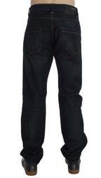 Acht Blue Wash Cotton Denim Straight Fit Jeans