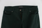 Ermanno Scervino Green Cotton Denim Stretch Straight Fit Jeans